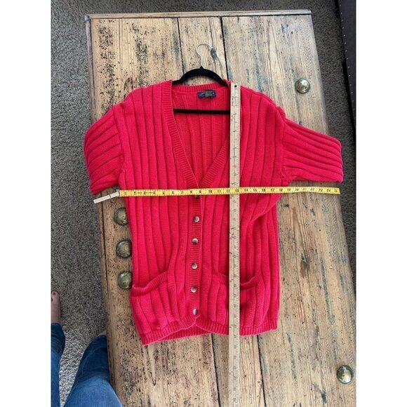 Vintage Charter Club Women's Red Cardigan Size‎ S long sleeve button up - Picture 6 of 6